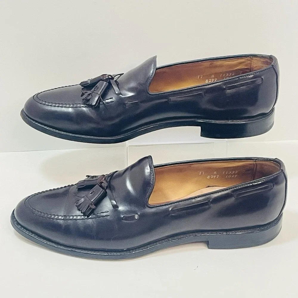 Allen Edmonds Grayson‎ Shoes Mens Size 11 A Burgundy Leather Tassel Loafers